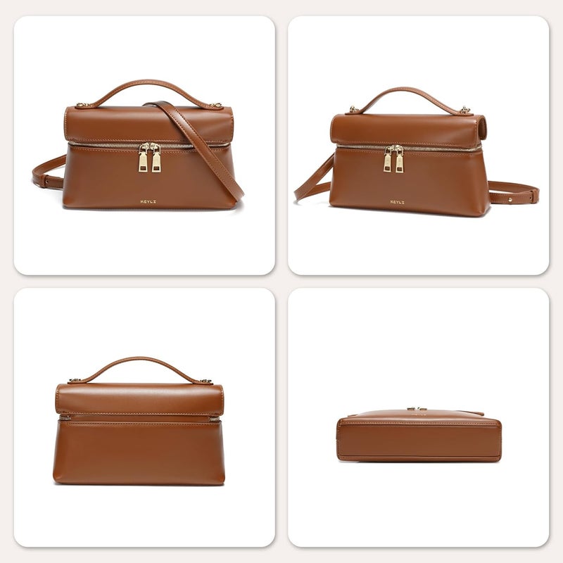 Keyli Women's Top Handle Bag Leather Small Handbags Trendy Designer Crossbody Shoulder Bag for Women Cute Quiet Purses - Image 5